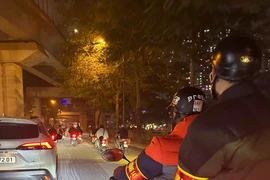 Hình ảnh lực lượng 141H Đống Đa tuần tra, phòng ngừa 'tội phạm đường phố'