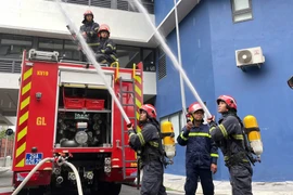 Diễn tập phương án chữa cháy, cứu nạn, cứu hộ tại Trường Tiểu học, Trung học cơ sở và Trung học phổ thông Dewey Ocean Park