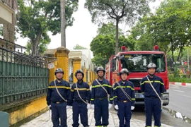 Hình ảnh khí thế làm nhiệm vụ của lực lược Công an Hà Nội trước giờ bảo đảm an ninh Chương trình hợp luyện lần 1 sự kiện A80