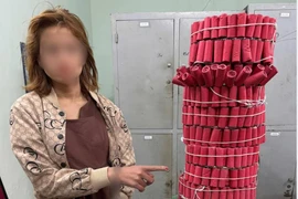 Bắt quả tang người phụ nữ đi buôn gần 10kg pháo
