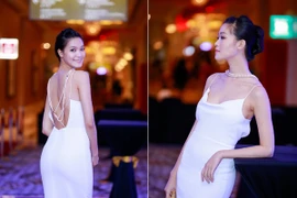 Hoa hậu Thuỳ Dung khoe lưng trần gợi cảm trên thảm đỏ