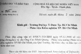 Bằng Tiến sỹ của Thứ trưởng Bộ Y tế Cao Minh Quang - thật hay giả?