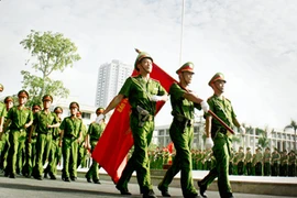 Sôi nổi hội thi điều lệnh, võ thuật 