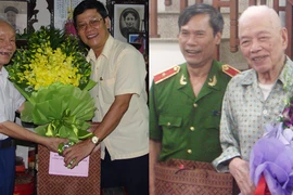 Thăm hỏi các đồng chí công an lão thành