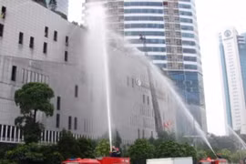 Diễn tập phòng cháy chữa cháy ở tòa nhà Keangnam