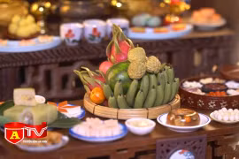 Độc đáo mâm cỗ Tết mini bằng đất sét