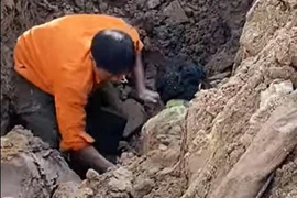 Người đàn ông dưới lòng đất là do… trượt chân ngã