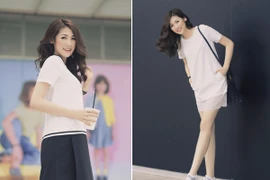 Á hậu Tú Anh diện đồ “xì-tin” rạng ngời dạo phố 