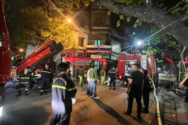 Kịp thời dập tắt đám cháy trong đêm tại phố Thuốc Bắc