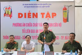 Kiểm tra công tác ứng phó, xử lý tình huống chữa cháy cơ sở kinh doanh, khu dân cư tại huyện Quốc Oai