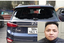 Bắt đối tượng đập kính ô tô đỗ trên vỉa hè