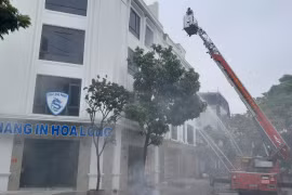 Huy động các lực lượng xử lý tình huống giả định cháy phức tạp tại cụm làng nghề Tân Triều