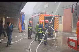 Xử lý tình huống cháy giả định tại Công ty cổ phần in và văn hóa phẩm Hà Nội