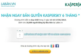 Kaspersky, Laban.vn tặng 10.000 phần mềm diệt virus bản quyền 