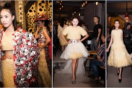 Dàn "chân dài" khoe dáng giữa phố với thời trang bao cao su