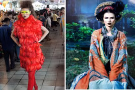 Hết mặc áo lông chim, thí sinh Top model lại hóa thân thành vương tần