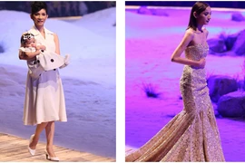 Xuân Lan bế con gái đi catwalk, Lê Thúy ngất xỉu trên sàn diễn