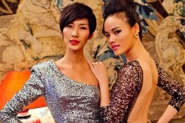 Người mẫu Top Model khoe lưng trần, váy lấp lánh