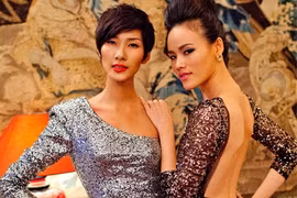 Người mẫu Top Model khoe lưng trần, váy lấp lánh