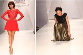 Hà Anh sexy trên sàn diễn, Trà My Nextop vấp ngã vì váy dài
