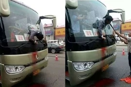 Thoát chết hy hữu dù lao nửa người qua kính xe