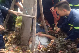 Giải cứu thành công nam thanh niên gặp tai nạn, kẹt dưới gốc cây