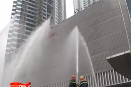 Diễn tập phương án chữa cháy tòa nhà Keangnam cao 72 tầng ở Hà Nội