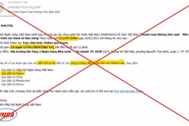 Giả mạo Hiệp hội Ngân hàng mời tham gia hội thảo