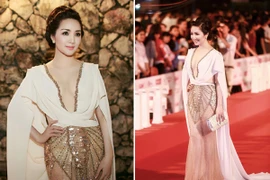 Giáng My “thả rông” vòng 1 sải bước thảm đỏ liên hoan phim