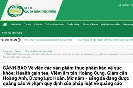 Bộ Y tế cảnh báo hàng loạt sản phẩm giảm cân, tăng cường sinh lực… quảng cáo vi phạm