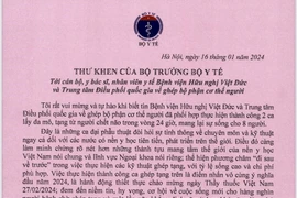 Bộ trưởng Y tế gửi thư khen, biểu dương kỳ tích ghép tạng cứu 8 người