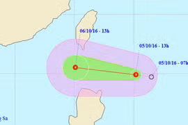 Áp thấp nhiệt đới đang hướng vào Biển Đông