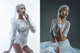 Lan Khuê táo bạo với váy cưới kiểu dáng nội y