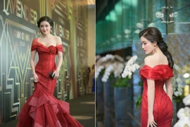 Phớt lờ giá lạnh, Á hậu Huyền My khoe vai trần và vòng 1 gợi cảm