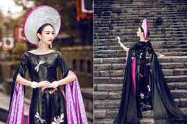 Á hậu Hà Thu mang "Quốc hoa" đi "đánh" xứ người