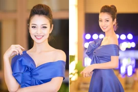 Hoa hậu Jennifer Phạm "hút mắt" với đầm lệch vai