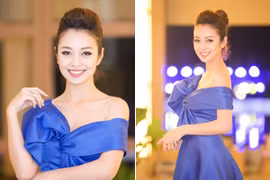 Hoa hậu Jennifer Phạm "hút mắt" với đầm lệch vai