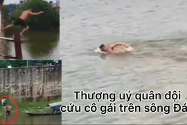 [VIDEO] Thêm góc quay cho thấy Thượng uý Thứ bơi nhanh ‘như cano’ khi cứu cô gái đuối nước