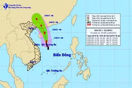 Sức gió ở vùng gần tâm bão mạnh cấp 9, giật cấp 10-11