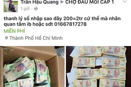 Xác minh, xử lý chiêu trò bán tiền giả trên mạng