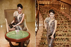 Hoa hậu Huỳnh Thúy Anh diện đầm quý phái, khoe nhan sắc nổi bật