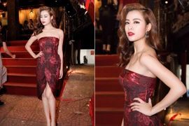 Hoàng Thùy Linh diện đầm ôm sát, xuất hiện "nóng bỏng" tại sự kiện