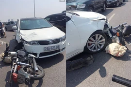 Hà Nội: Tai nạn liên hoàn trên cầu Vĩnh Tuy, 3 người nhập viện