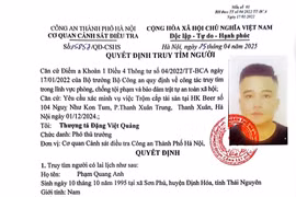 Công an Hà Nội tìm người liên quan đến vụ trộm cắp tài sản