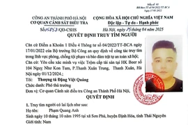 Công an Hà Nội tìm người liên quan đến vụ trộm cắp tài sản