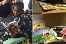 Đọc sách được giảm giá cắt tóc