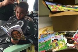 Đọc sách được giảm giá cắt tóc