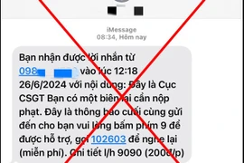 Giả mạo Cục Cảnh sát giao thông nhắn tin thông báo phạt nguội