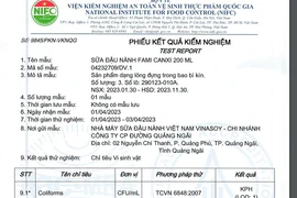 Vinasoy thông tin về lô sữa đậu nành bị Nhật Bản thu hồi