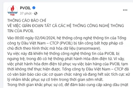 Hệ thống công nghệ thông tin của PVOIL bị tấn công mã hóa dữ liệu
